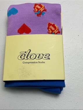 Purple Heart-Print Compression Socks